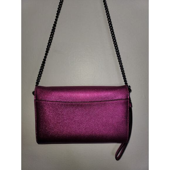 Coach Marlow Turnlock Chain Crossbody – Metallic Pink Leather - Picture 2 of 5